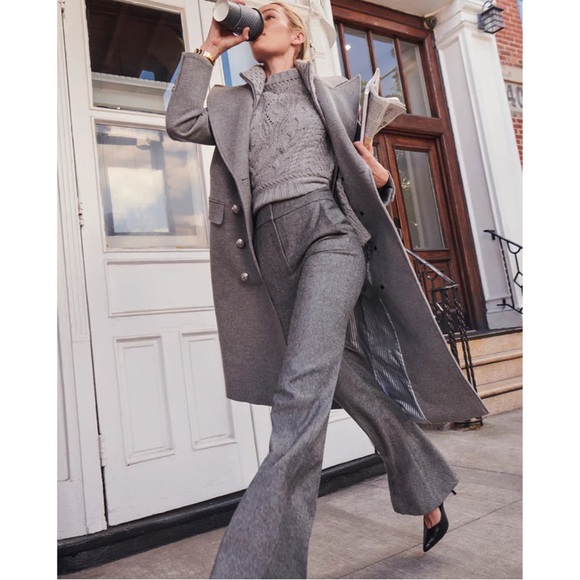 VERONICA BEARD Lebone Wool Tweed Loose Flared Pants in Gray Multi - Picture 3 of 13